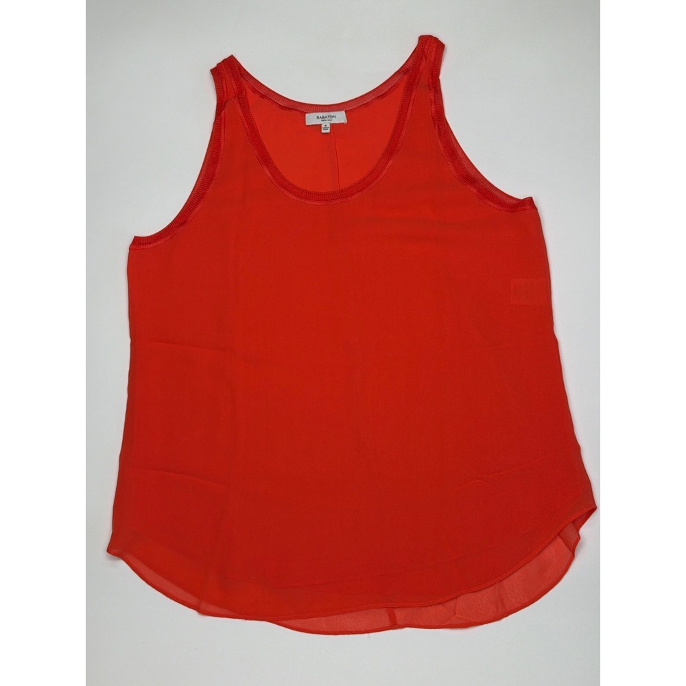 Babaton‎ Orange 100% Silk Racerback Flowy Summer Beach Tank Top Medium